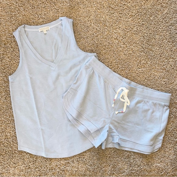 PJ Salvage Other - PJ Salvage Tank Short Sleep Lounge Set Thermal Waffle Light Blue Size Med Large